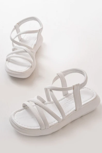 841-841 Siyah Lastikli Kadın Sandalet - Resim 4