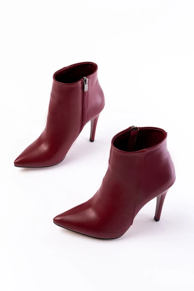 Vivole Shoes Vrt-4802 Bordo Yüksek Ince Topuklu Fermuarlı Kadın Bot - 3