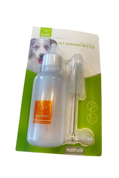 Nunbell Yavru Kedi ve Köpek için Biberon ve Temizleme Fırçası Seti 100 ml