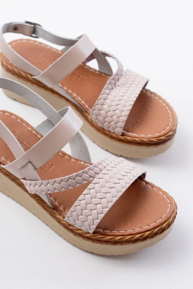 730-152 Siyah Ortopedik Hakiki Deri Dolgu Kadın Sandalet - 3