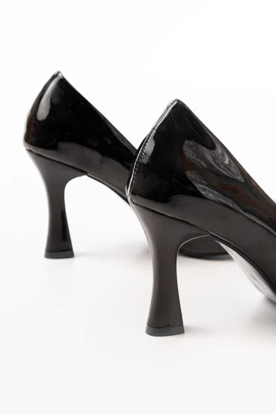 topuklu ayakkabıST-001 Siyah Rugan Günlük 9 cm Topuklu  Stiletto Ayakkabı - 4