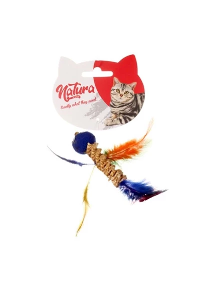 natura Kuş Tüylü Diş Kaşıma Için Kedi Oyuncağı 15cm