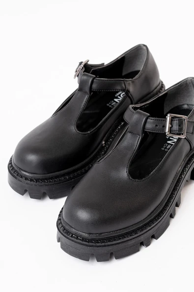 Vivole Shoes 868-757 Siyah Rugan Günlük Yüksek Tabanlı Loafer Ayakkabı - Resim 3