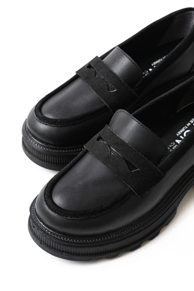 Vivole Shoes 746-759 Siyah Günlük Yüksek Tabanlı Loafer Ayakkabı - 4