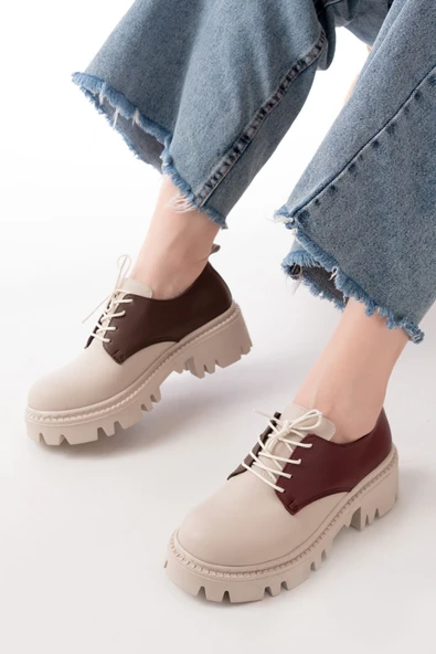 868-754 Kahverengi Bağcıklı Günlük Yüksek Tabanlı Loafer Ayakkabı ürün görseli