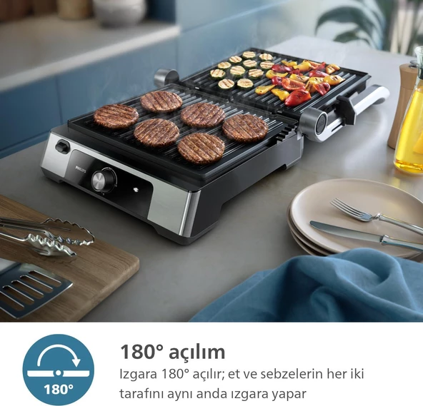 Philips 5000 Serisi Izgara ve Tost Makinesi Çıkarılabilir Yapışmaz Yüzeyli HD6301/90 - Resim 5