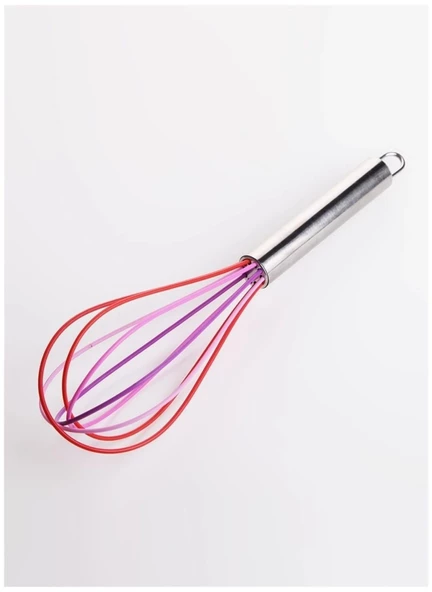 Silikon Çırpıcı Metal Saplı Renkli Çırpma Teli - 4