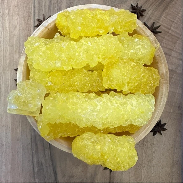 Zencefilli Nöbet Şekeri 1 kg Kristal Şeker (nebat) Zencefilli  Polat Şekeri