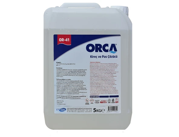 Orca Kireç Ve Pas Çözücü 5 Litre 4 Adet