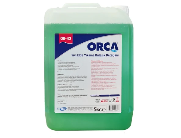 Orca Sıvı Elde Bulaşık Deterjanı 5 Litre 4 Adet