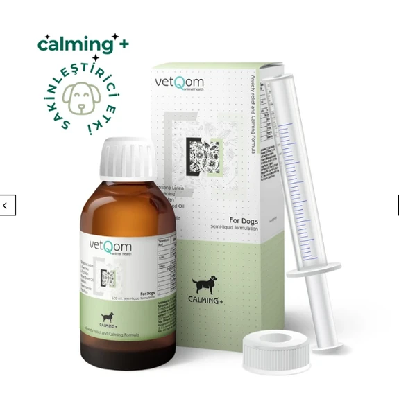 vetQom Köpek Calming Stres Yönetimi Kaygı Kontrolü  120 ml.