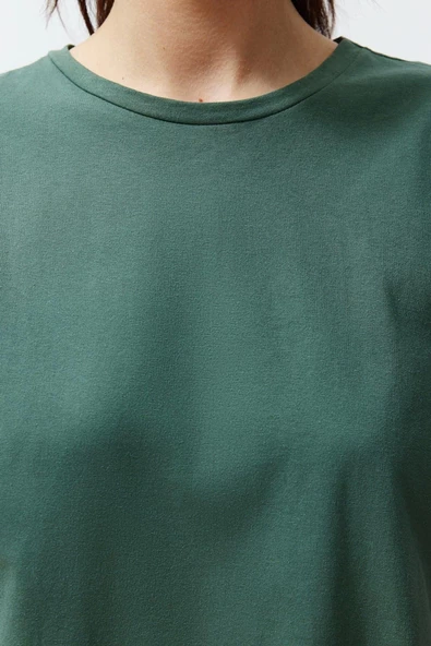 Kadın Pamuk Polyester Bisiklet Yaka Kısa Kol %100 Pamuk Çiçekli Kapri Örme Pijama Takımı - 4
