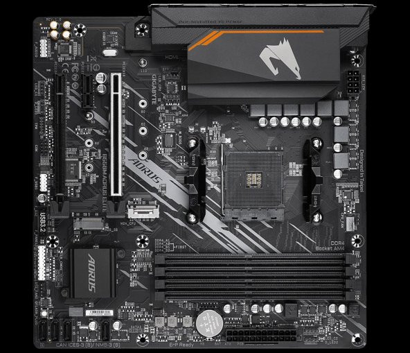 GIGABYTE B550M AORUS AUROS ELITE  DDR4 4000MHZ ANAKART B550M-AORUS-ELITE - Resim 2