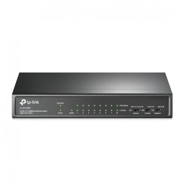 OMADA TL-SF1009P 9-Port 10/100Mbps Desktop Switch with 8-Port PoE+ TL-SF1009P