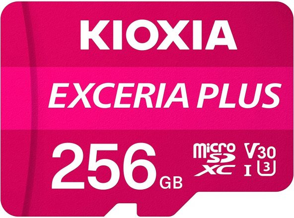 KIOXIA 256GB EXCERIA PLUS microSD C10 U3 V30 UHS1 A1 Hafıza kartı LMPL1M256GG2