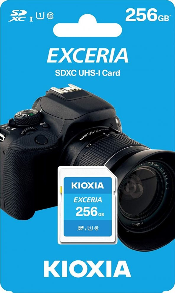 KIOXIA 256GB NormalSD EXCERIA C10 U1 UHS1 R100 Hafıza kartı LNEX1L256GG4