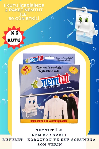 Rutubet Giderici Nem Emici Koku Küf Ve Korozyon Önleyici 2 Kutu 4 Paket 2 Kg