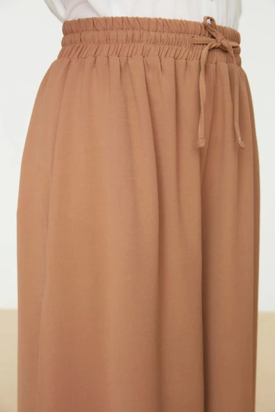 Kadın Yeni Moda Tesettür Boru Paça Regular Boy Dokuma Bol Paça Pantolon - 4