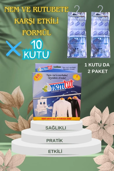 Nem Tutucu Giderici Rutubet Emici Kötü Koku Giderici Küf Ve Korozyon Önleyici 10 Kutu 20 Paket 10 Kg