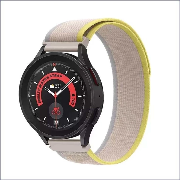 Samsung Galaxy Watch Active Active 2 44mm-40mm Uyumlu 20mm Wander Trail Loop Kordon  Sarı