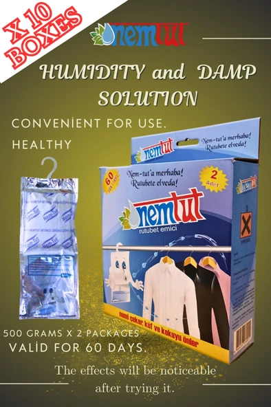 Dehumidifier Moisture Absorber Odor Remover Mold And Corrosion Preventive 10 Box 20 Packages 10 Kg