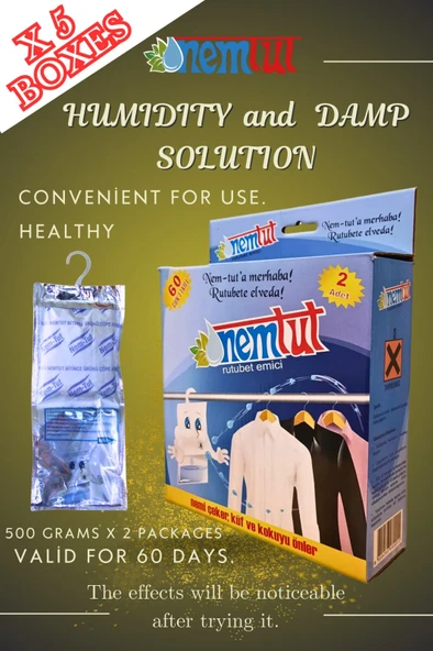 Dehumidifier Moisture Absorber Odor Remover Mold And Corrosion Preventive 5 Box 10 Packages 5 Kg