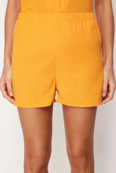 Kadın Moda Şık Gömlek Yaka Boru Paça Kısa Kol Arı Nakışlı Dokuma Pijama Takımı - 4
