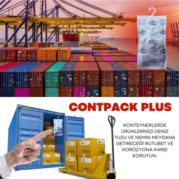Contpack Plus Askısız Nem Alıcı Rutubet Engelleyici Konteyner Kurutucu 10 Adet 3800 Gr. - Resim 3
