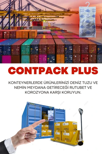 Contpack Plus Askısız Nem Alıcı Rutubet Engelleyici Konteyner Kurutucu 3 Adet 1140 GR.