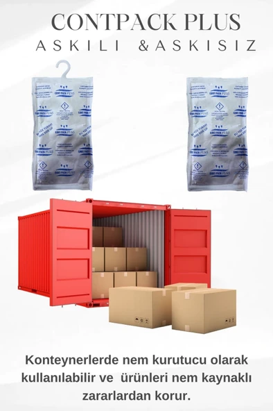 Contpack Plus Askılı Nem Alıcı Rutubet Engelleyici Konteyner Kurutucu 5 Adet 1900 Gr. - 2