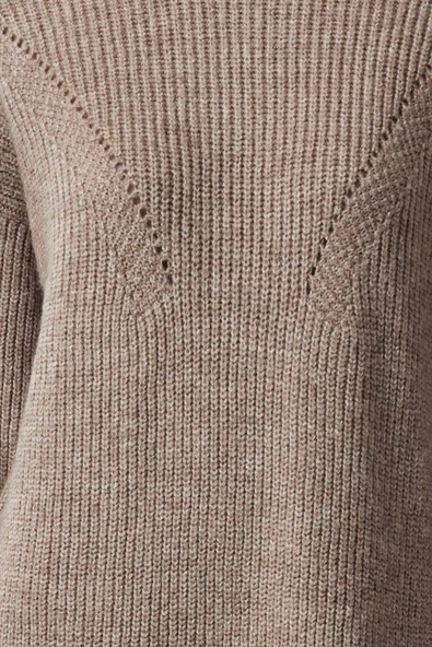 Kadın Moda Şık Mini Boy Dik Yaka Regular Triko Yumuşak Dokulu Kazak Elbise - 4