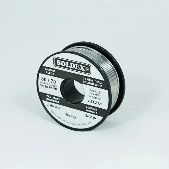 30-70 Lehim Teli 200 Gr 1,6 mm Sn:30 - Pb:70 ürün görseli 1