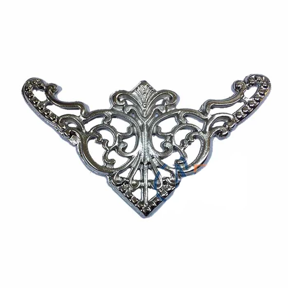 Dekoratif Köşe Süsü, Köşelik - Büyük, 31x55mm, Nikel, 1 Adet ürün görseli