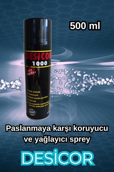 Desicor 1000 VCI Sprey Pas Sökücü Yağlayıcı Korozyon Önleyici Genel Bakım Spreyi 500 ml 5 Adet - 2