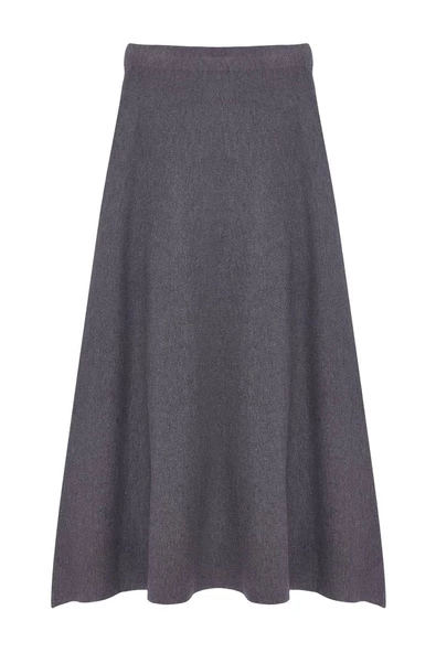 Kadın Moda Stil Midi Astarsız Triko Premium İplik Özel İplik Midi Triko Etek
