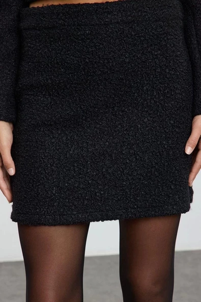 Kadın Moda Stil Mini Astarsız Dokuma Buklet Kumaş Mini Boy Dokuma Etek