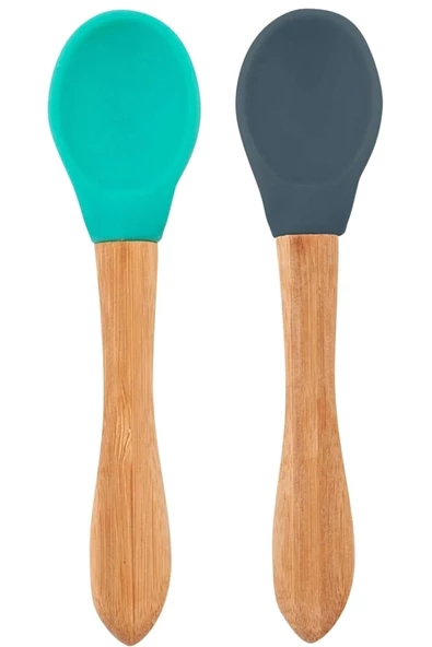 Silikon Mama Kaşığı 2li Aqua Green / Deep Blue - 3