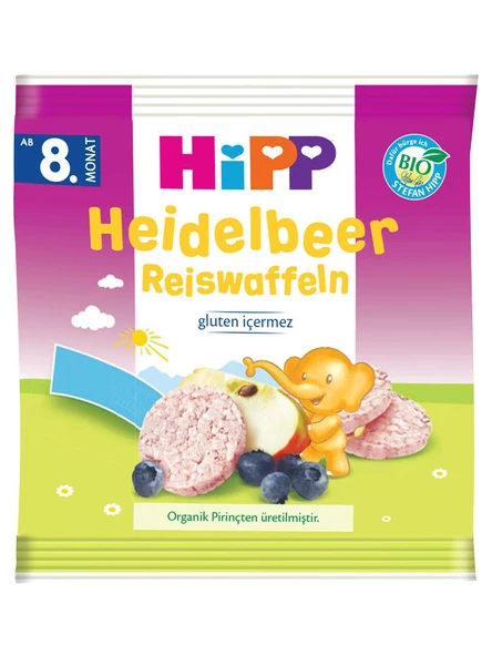 Hipp Organik Yabanmersinli Pirinçli Bebek Gofreti 30gr - 1