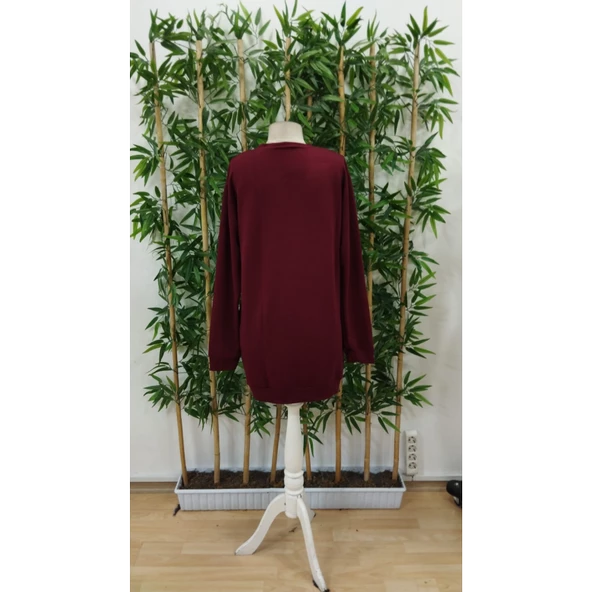 Lucky Life Kadın Uzun Kollu Bisiklet Yaka Ayı Desenli Viskon Iki Iplik Elbise - 5