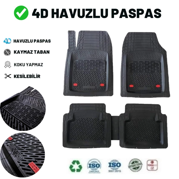 Fiat Albea 2004 4D HAVUZLU ÜNİVERSAL YENİ NESİL PRO PASPAS SİYAH