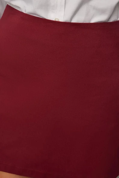 Kadın Moda Stil Mini Astarsız Dokuma Yüksek Bel A-Line Mini Dokuma Etek - 5
