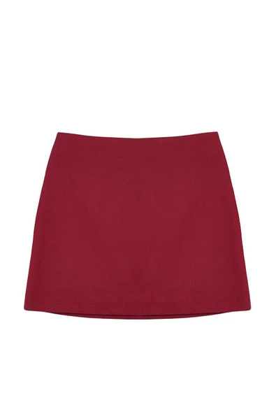 Kadın Moda Stil Mini Astarsız Dokuma Yüksek Bel A-Line Mini Dokuma Etek