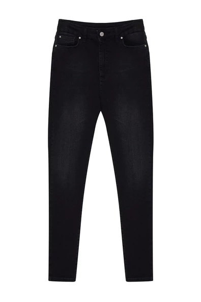 Kadın Moda Şık Kot Pantolon Dar Paça Regular Boy Denim Yüksek Bel Skinny Jeans
