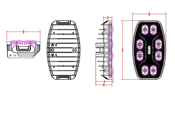 Offroad sis lambası 24.6 x 14 x 8.8cm beyaz-sarı gündüz ledli 12-36v adet / LASS362 - Resim 3