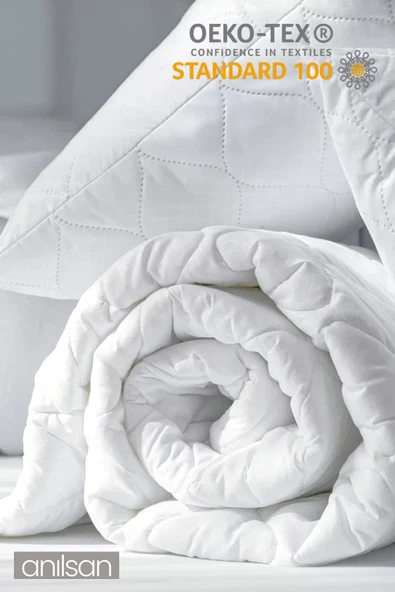 Mikrofiber Çift Kişilik Yorgan, 195x215cm, Beyaz Ev Ve Otel Yorganı, Sade Ve Zarif - 2