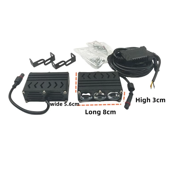 Offroad sis lambası 3 led beyaz 55w sarı 55w 12-80v /  LASS398 - Resim 3