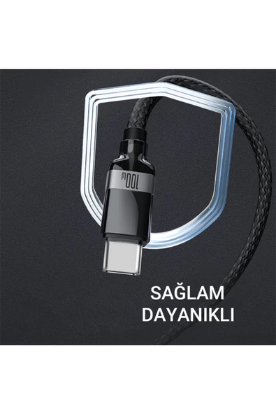 Oppo Reno3 4 5 6 7 8 pro 2Z  Şarj Kablosu Type-C to Type-C 1.2M 100W Hızlı Şarj Data Az-LS38CC - 3