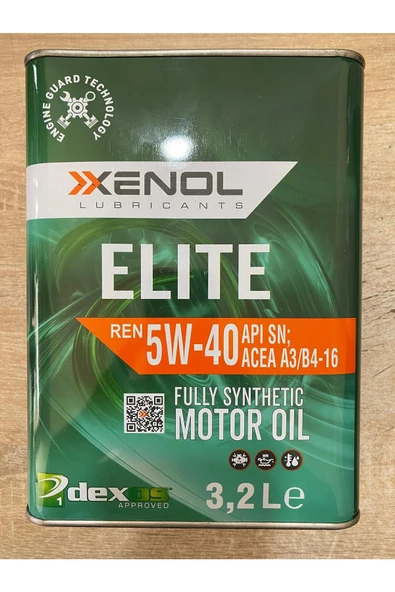 XENOL ELITE REN 5W-40 API SN;ACEA A3/B4-16 DEXOS1 TAM SENTETİK MOTOR YAĞI 3,2 LİTRE – 2023