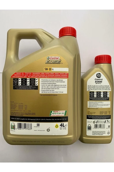 CASTROL Edge 5w-30 Ll Dpf 'li Tam Sentetik Motor Yağı (4L 1L) 5l – 2023 - Resim 2