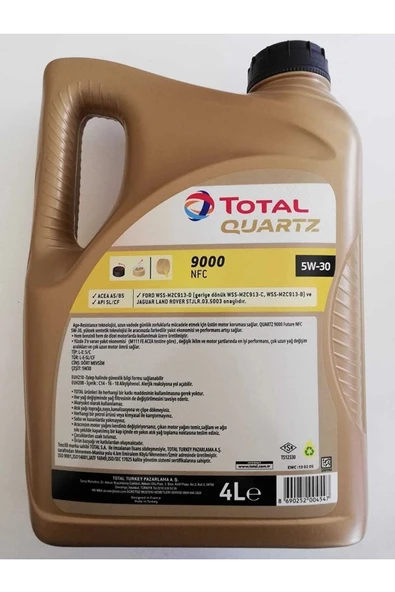 TOTAL Quartz 9000 Future Nfc 5w-30 - 4 Litre Dolum Yılı 2023 - Resim 2